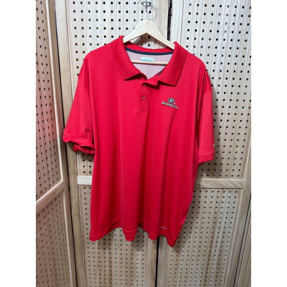 Columbia PFG Georgia Bulldogs Mens XXL Red Short Sleeve Performance Polo Shirt